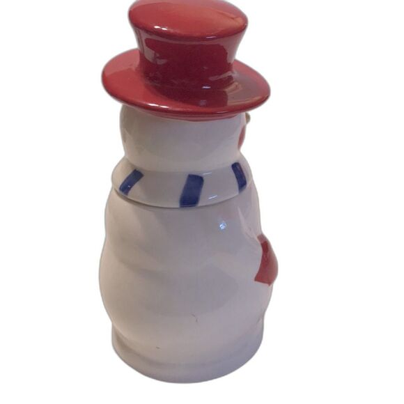 Temptations by Tara Snowman Tea set Pot & 2 Cups with Green & Red Lids - Picture 5 of 16